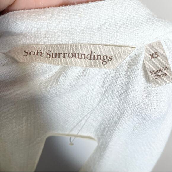 NWT Soft Surroundings Ecru Mirage Loose Pullover Embroidered Top Size XS - Picture 5 of 9